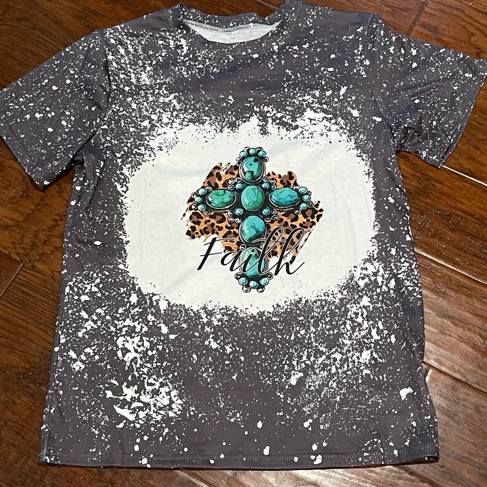 Faith Faux Bleached Tee NWOT